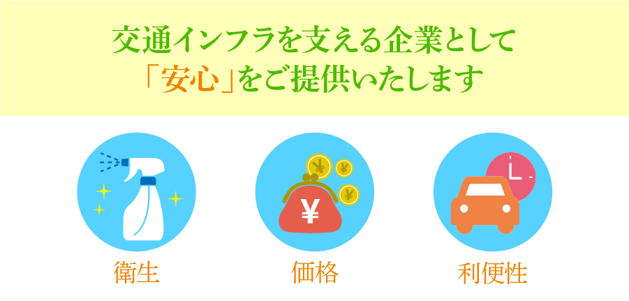 交通インフラを支える企業として「安心」をご提供いたします