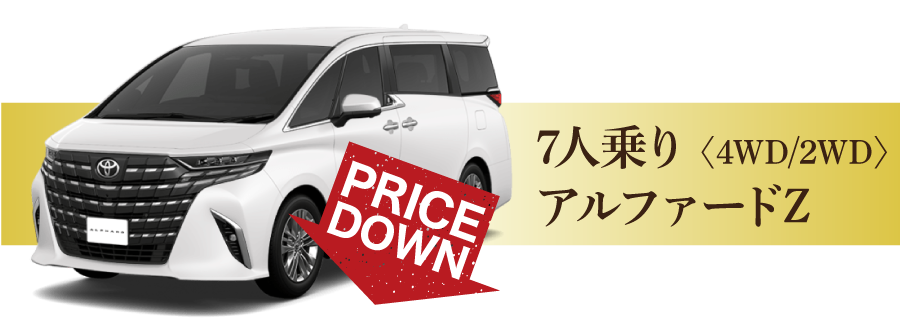 7人乗りアルファード　東海3県 12時間13,000円～